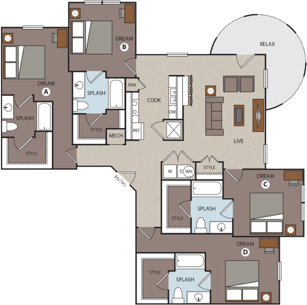 example floor plan for an apartment at prado