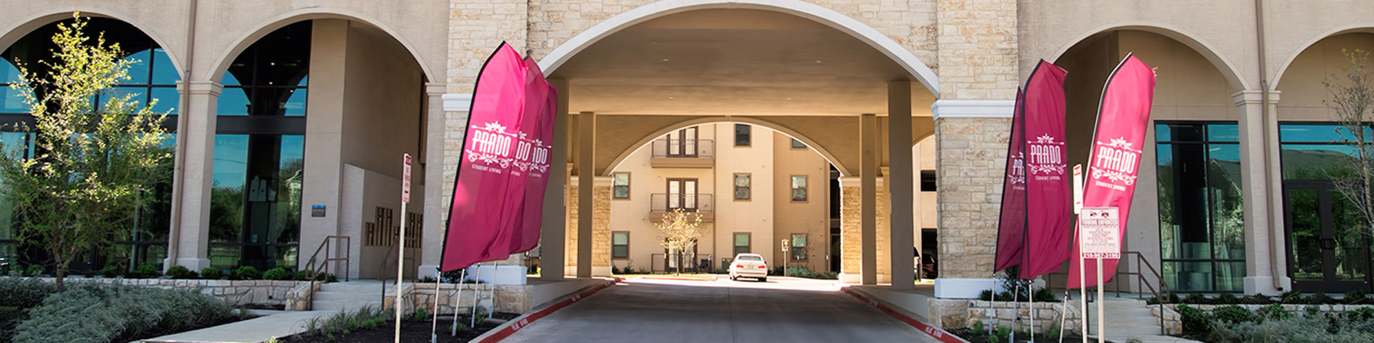 exterior view of prado student living apartments